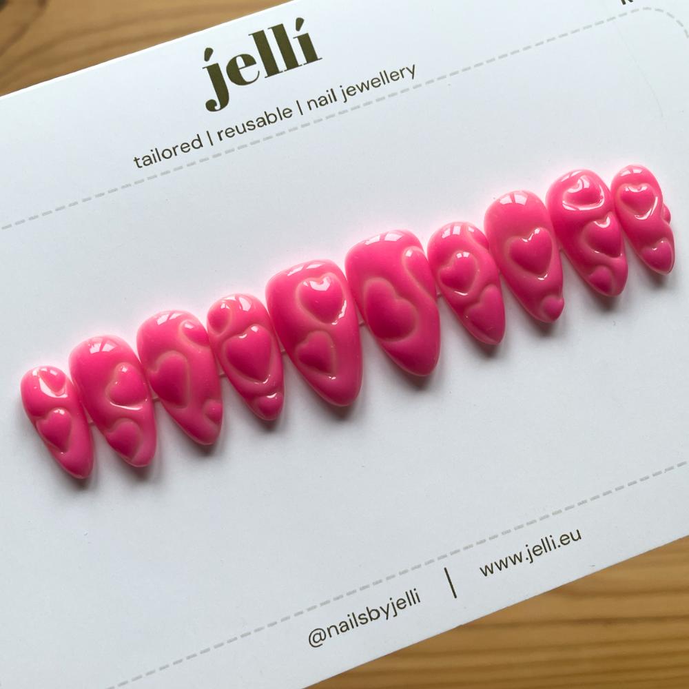 balloon hearts 🎈💕 - [Ari x jellí] custom luxury press-on nails set