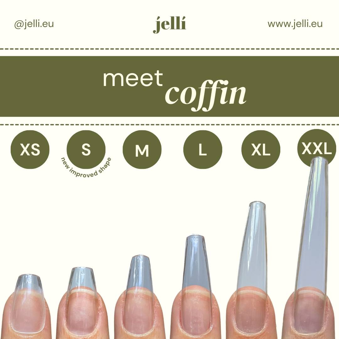 jellí - coffin mediu soft gel tips