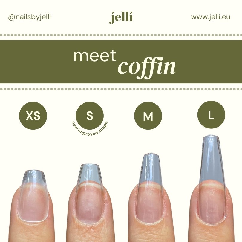 jellí - medium coffin soft gel tips