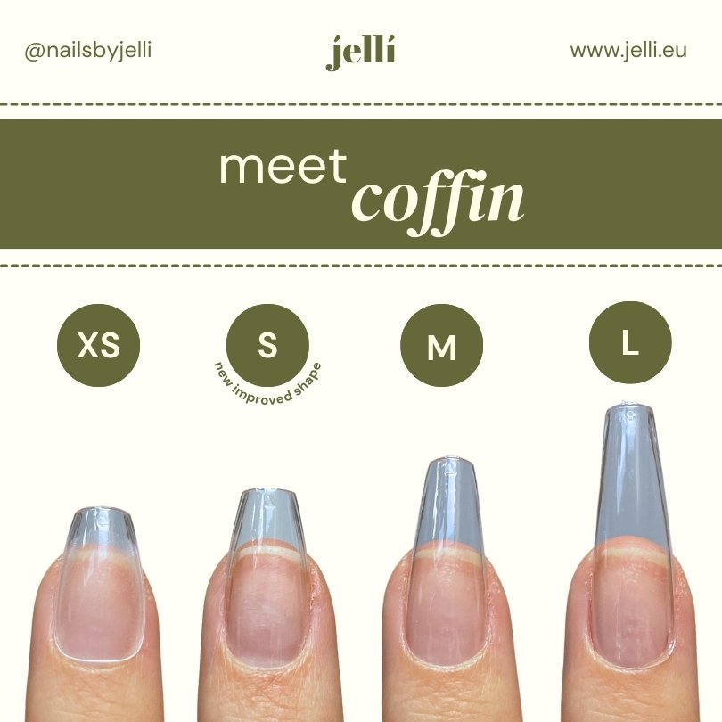 jellí - coffin extra scurt soft gel tips