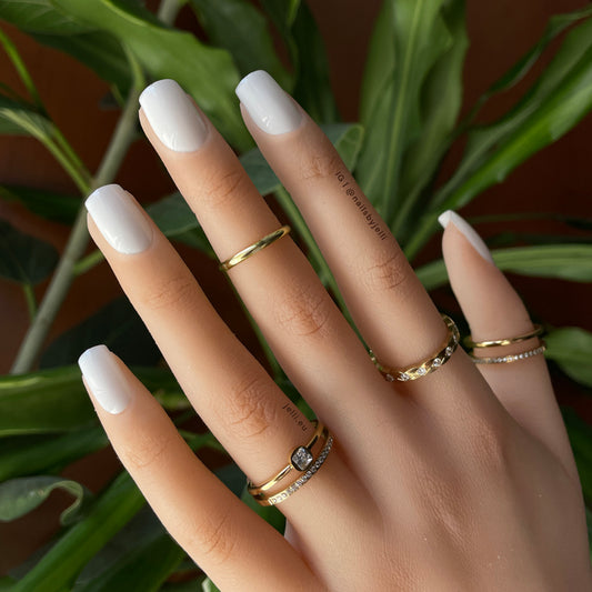 milky white - custom luxury press-on nails set