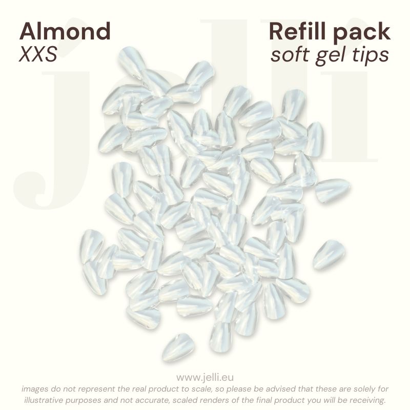 jellí - pachet rezervă migdală XXS soft gel tips