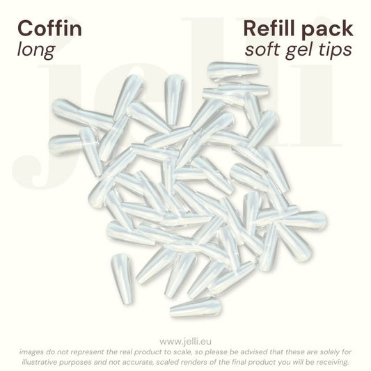 jellí - pachet rezervă coffin L soft gel tips