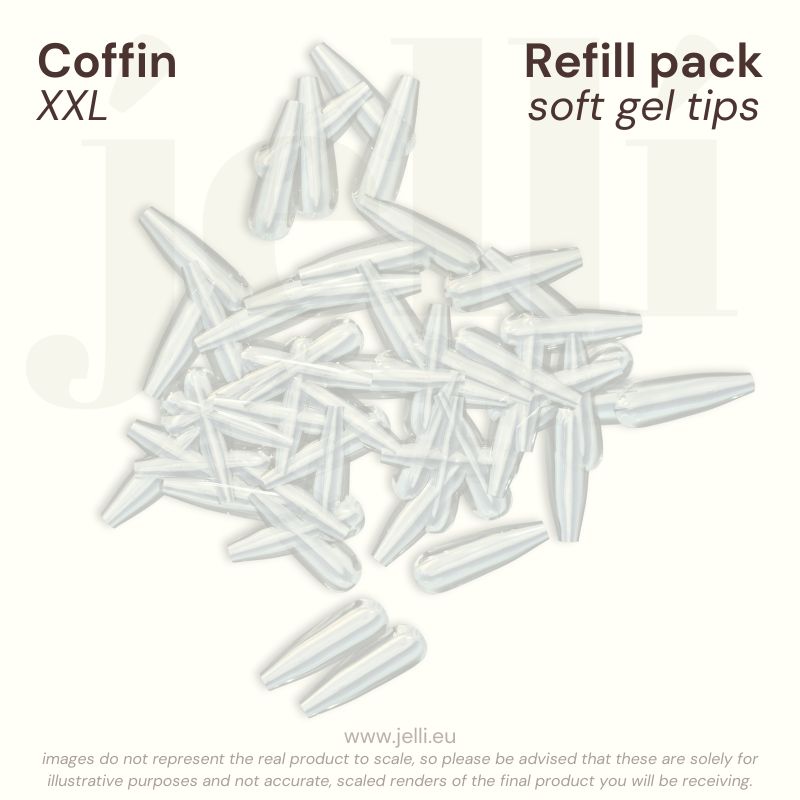 jellí - pachet rezervă coffin XXL soft gel tips