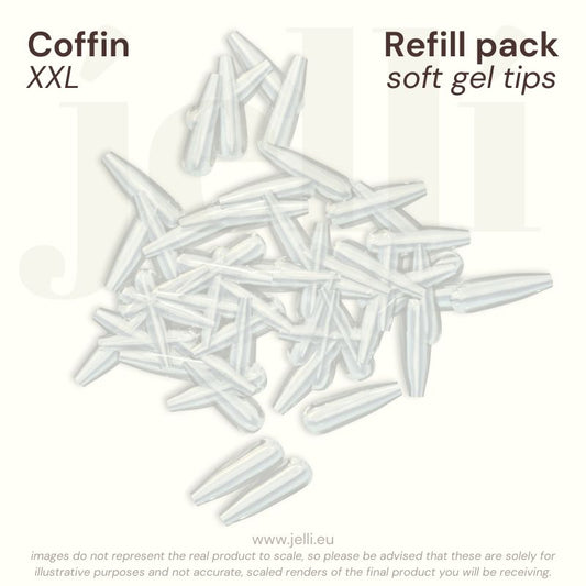 jellí - pachet rezervă coffin XXL soft gel tips