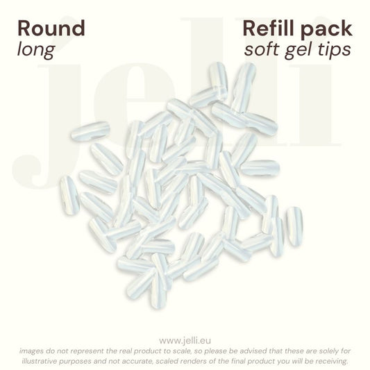 jellí - refill pack round L soft gel tips