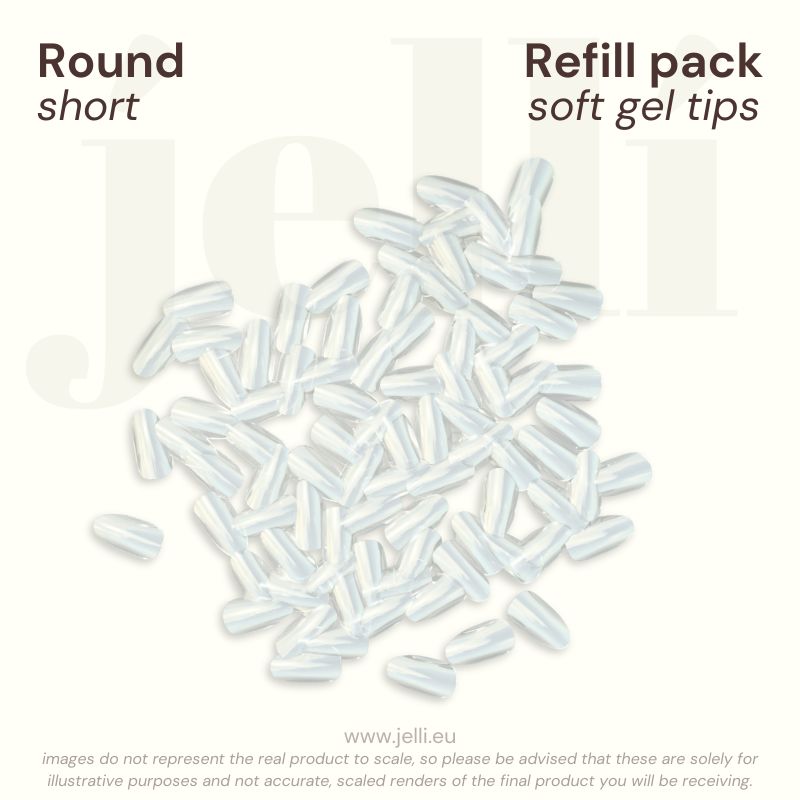 jellí - pachet rezervă rotund S soft gel tips