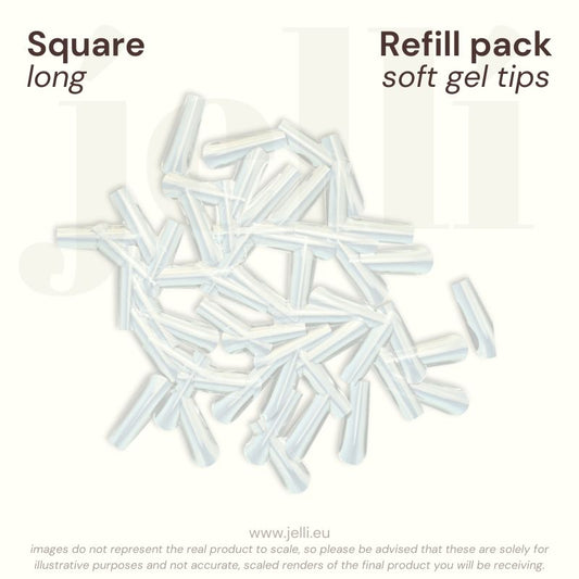 jellí - refill pack square L soft gel tips