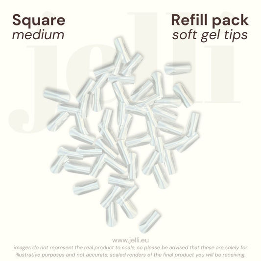 jellí - refill pack square M soft gel tips