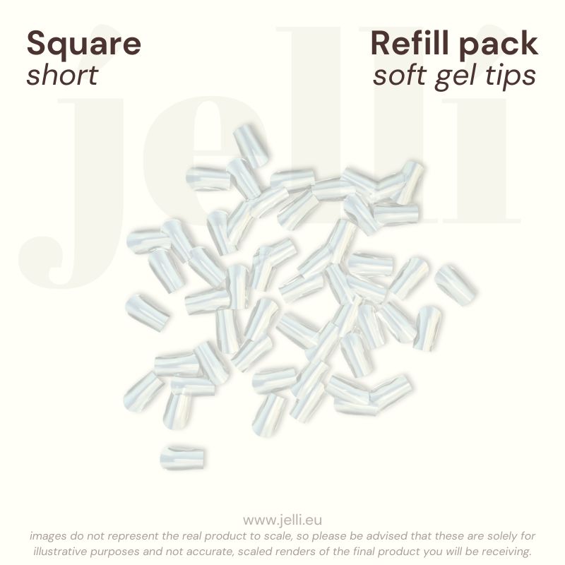 jellí - pachet rezervă pătrat S soft gel tips