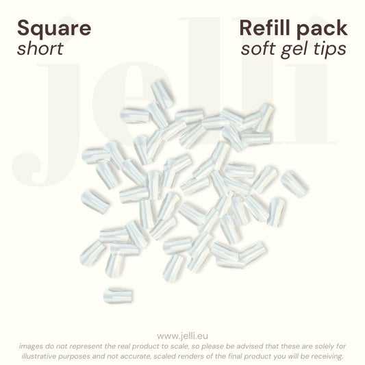 jellí - refill pack square S soft gel tips