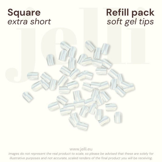 jellí - refill pack square XS soft gel tips