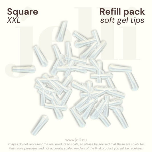 jellí - refill pack square XXL soft gel tips