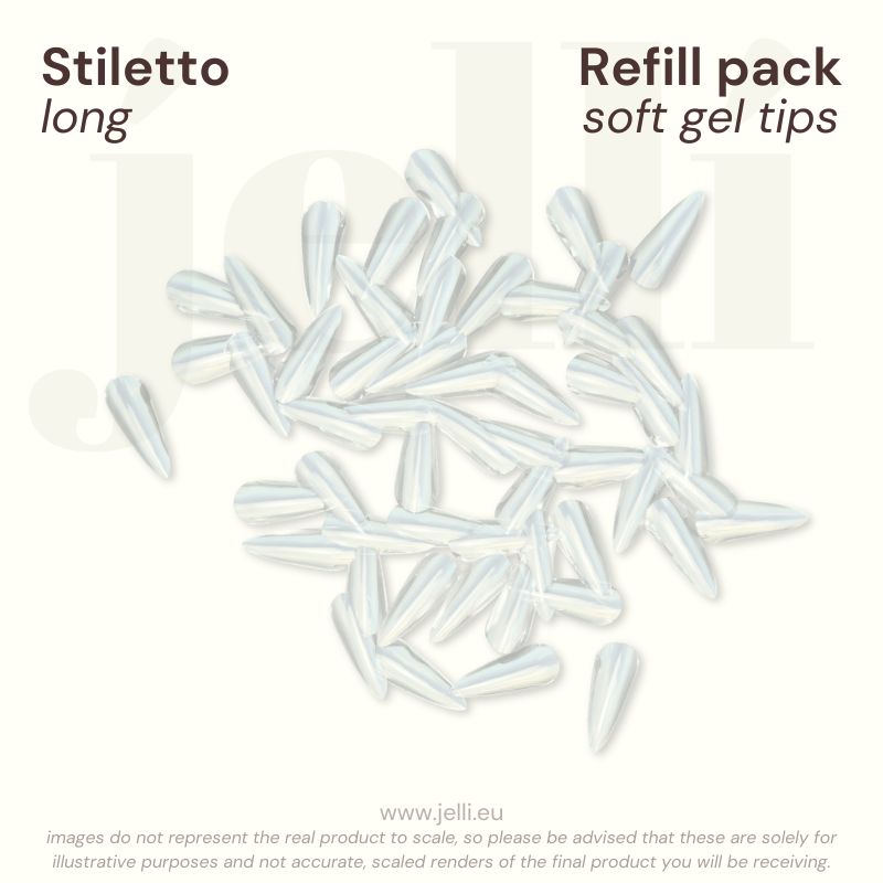 jellí - pachet rezervă stiletto L soft gel tips