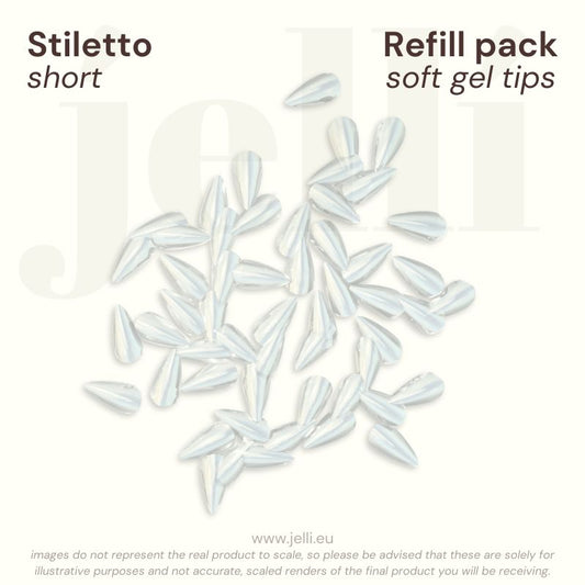 jellí - pachet rezervă stiletto S soft gel tips