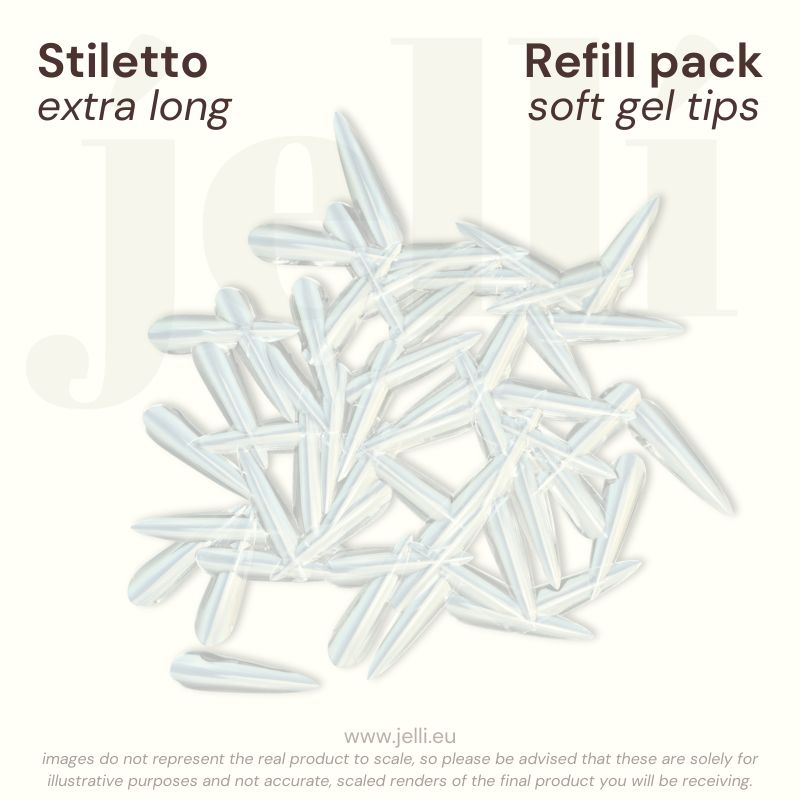 jellí - pachet rezervă stiletto XL soft gel tips