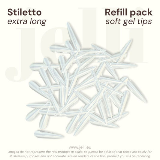 jellí - refill pack stiletto XL soft gel tips