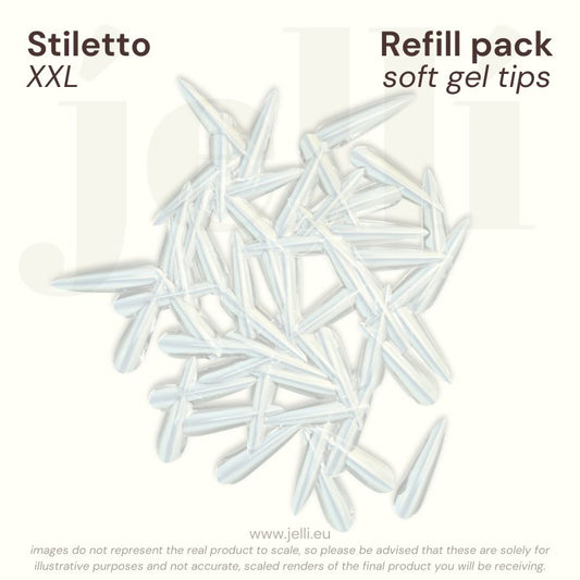 jellí - pachet rezervă stiletto XXL soft gel tips