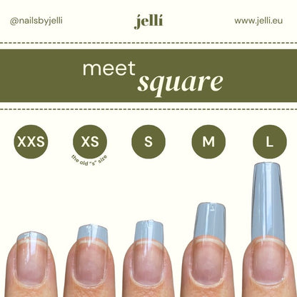 jellí - long square soft gel tips
