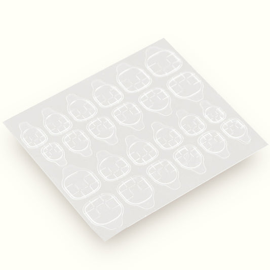 double sided sticky tabs for press-on nails, 10 sheets x 24 tabs