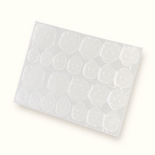large size, double sided sticky tabs for press-on nails, 10 sheets x 24 tabs
